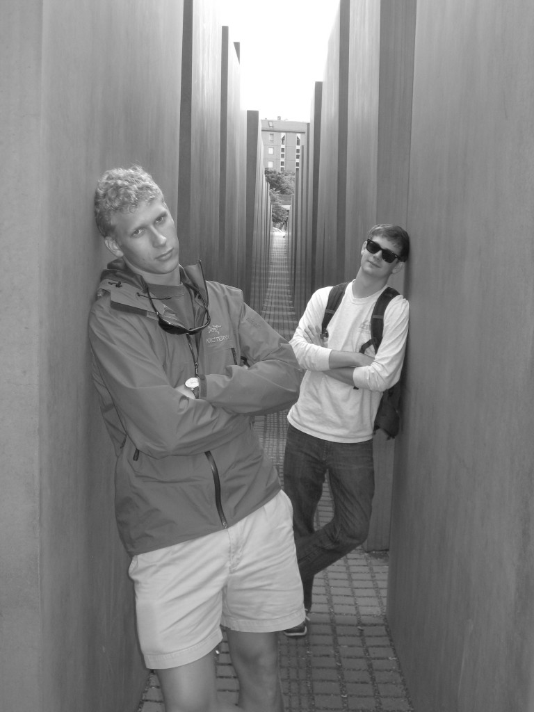 Evan and David at the Memorial to the Murdered Jews of Europe