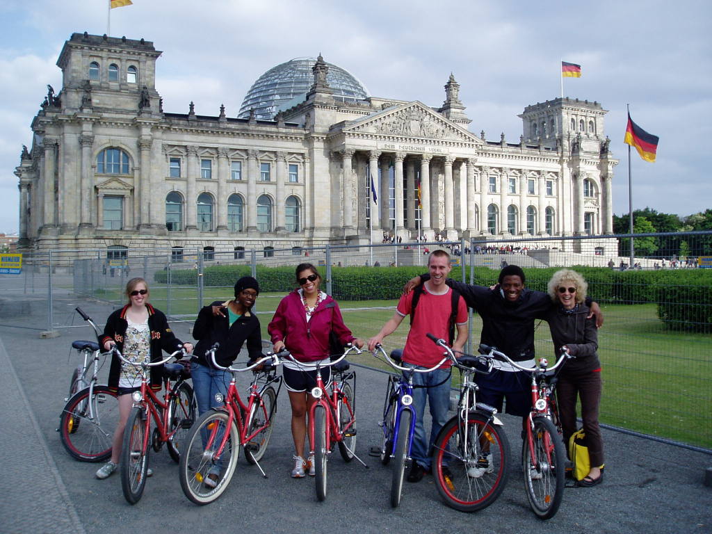 At the Reichstag on our bike tour
