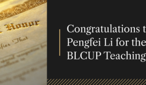 Congratulations to Dr. Pengfei Li for the 2025-26 BLCUP Teaching Award!