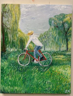 A painting of Barsky's fictional character, George, by Lauren McKee, BA’23.