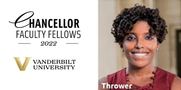 Sharece Thrower named to the 2022 cohort of Chancellor Faculty Fellows